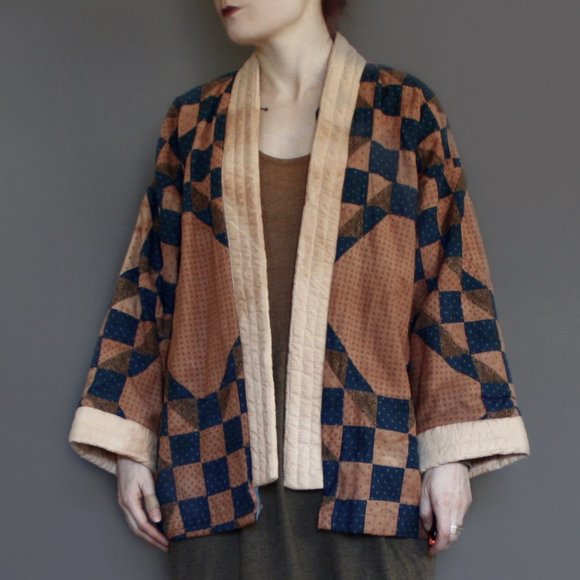 HANDMADE Highland Foundry QUILT kimono coat jacket - Picture 8 of 12